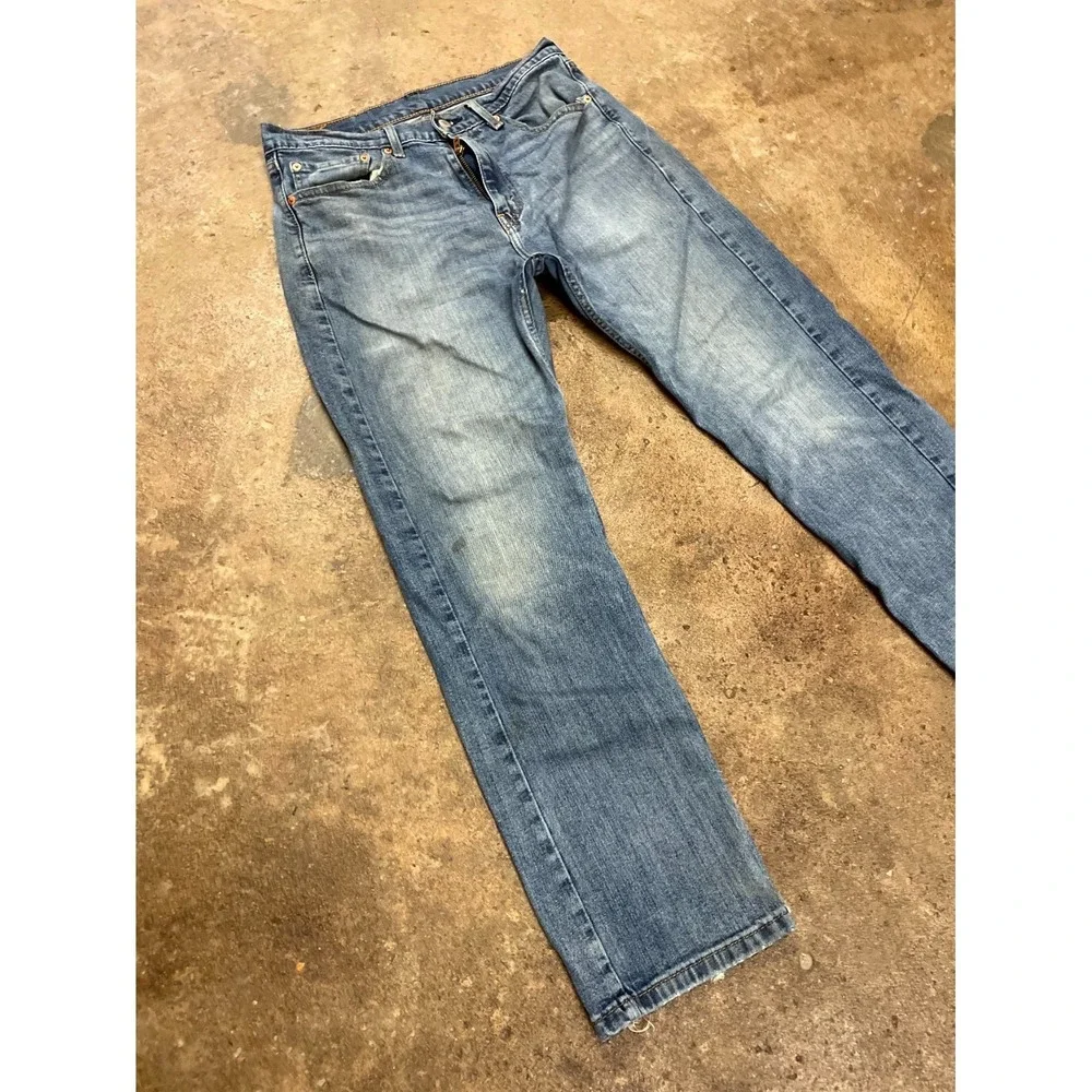 Levi's 505 Straight Leg Jeans Mens 32x30 Blue‎ Denim Cotton Stretch Regular Fit